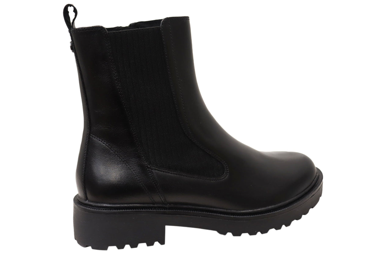 Andikar Womens Wide Fit Comfortable Leather Ankle Boots