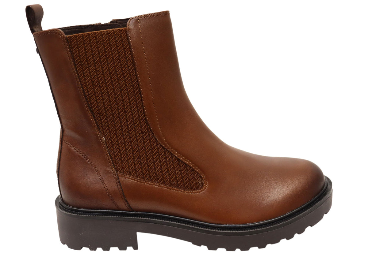 Andikar Womens Wide Fit Comfortable Leather Ankle Boots