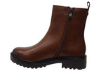 Andikar Womens Wide Fit Comfortable Leather Ankle Boots