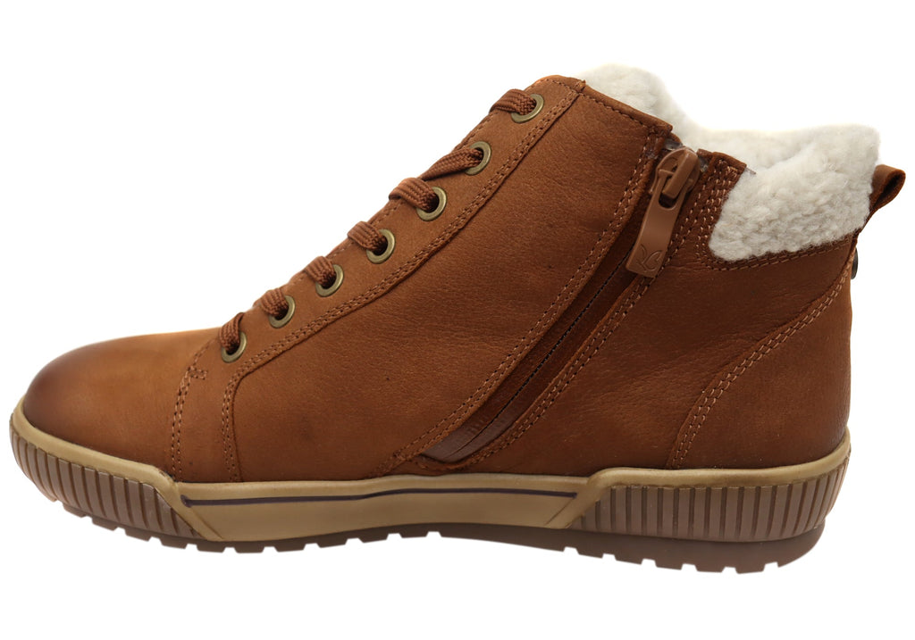 Alteri Womens Wide Fit Comfortable Leather Ankle Boots