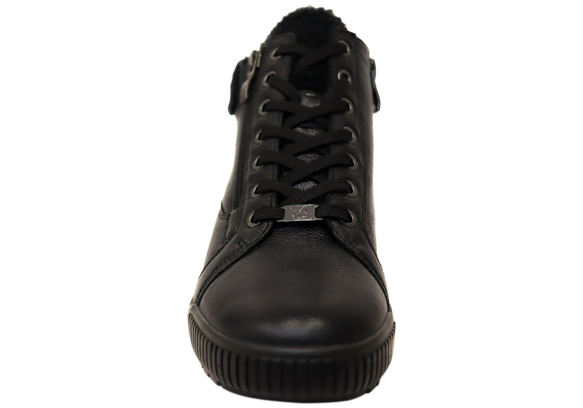 Alteri Womens Wide Fit Comfortable Leather Ankle Boots