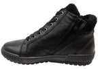 Alteri Womens Wide Fit Comfortable Leather Ankle Boots