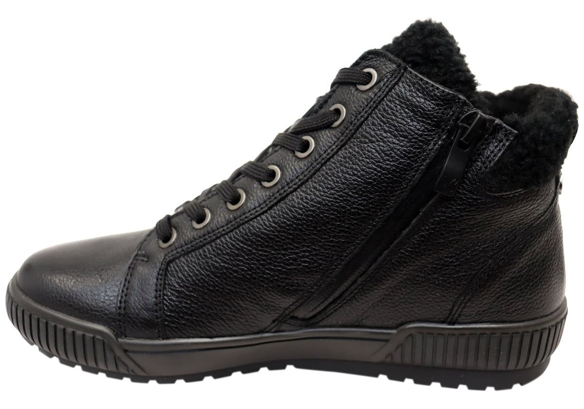 Alteri Womens Wide Fit Comfortable Leather Ankle Boots