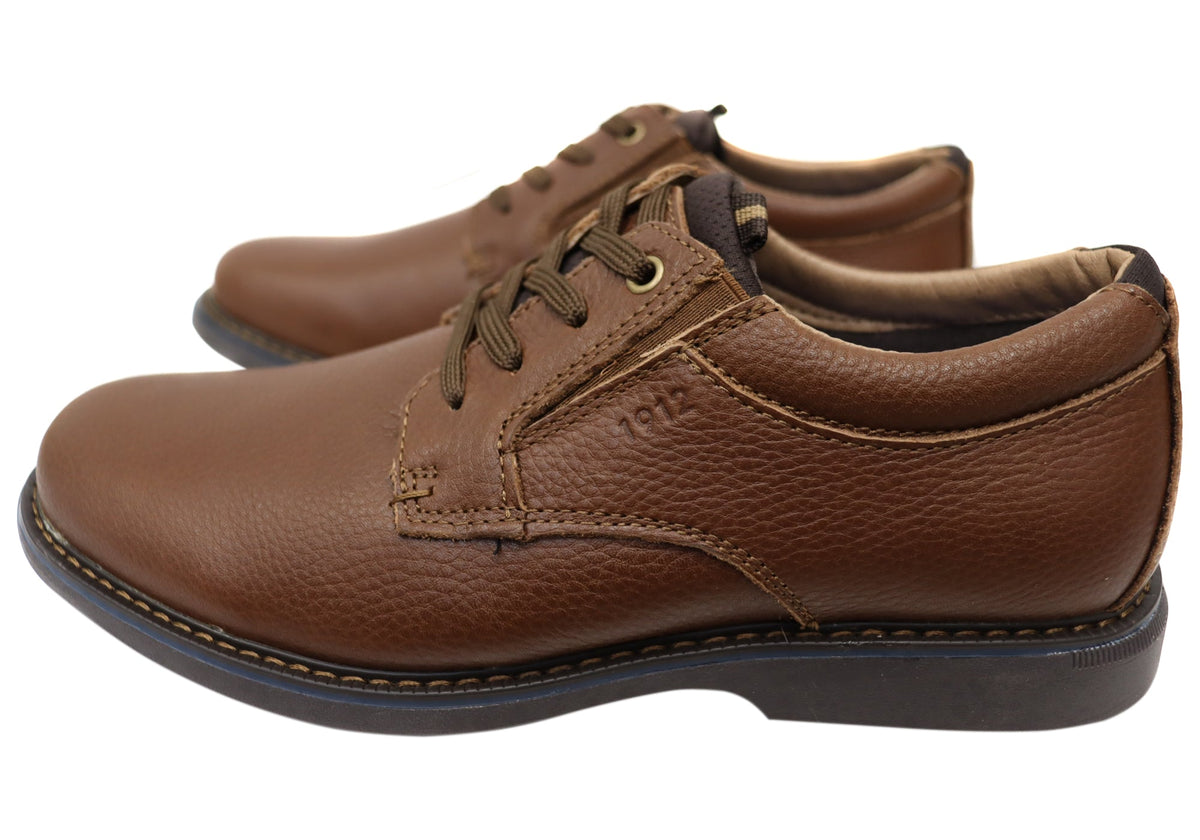 Mens Otto Plain EE Extra Wide Leather Shoes