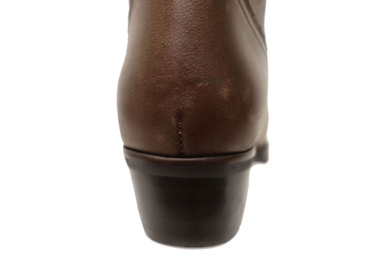 Edwina Womens Leather Western Cowboy Ankle Boots
