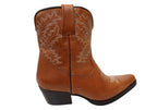Edwina Womens Leather Western Cowboy Ankle Boots