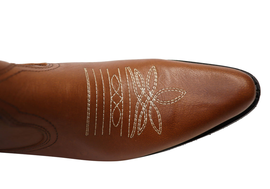 Edwina Womens Leather Western Cowboy Ankle Boots