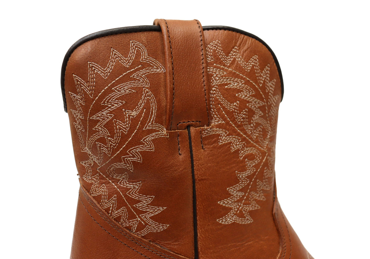 Edwina Womens Leather Western Cowboy Ankle Boots