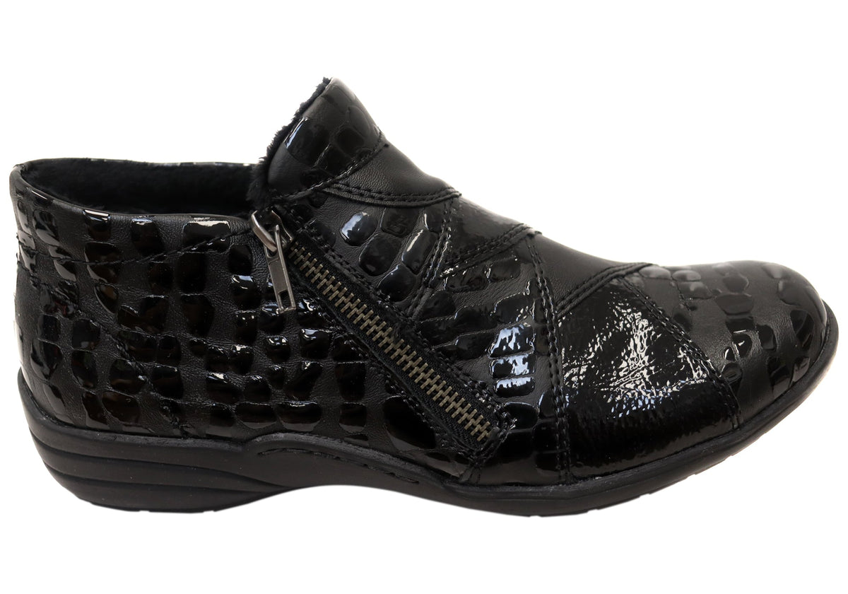 R7674 Womens Comfortable Leather Ankle Boots