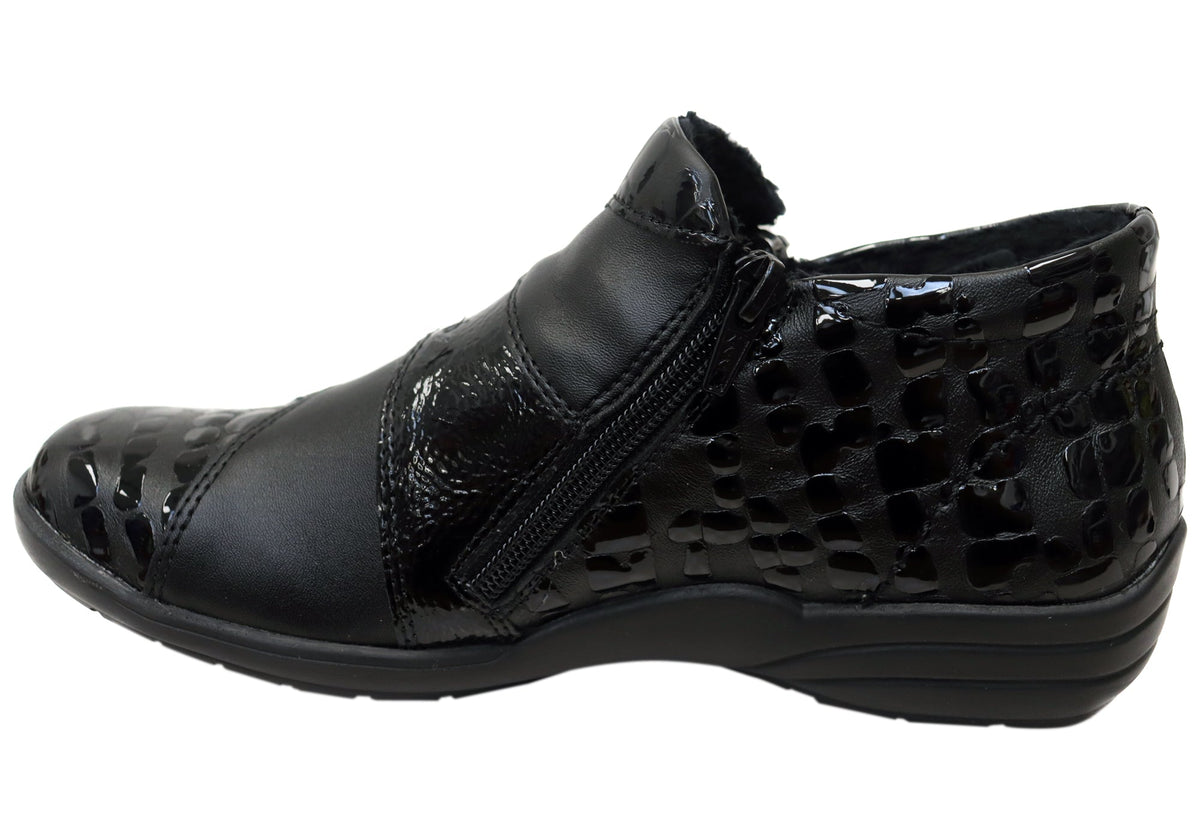 R7674 Womens Comfortable Leather Ankle Boots