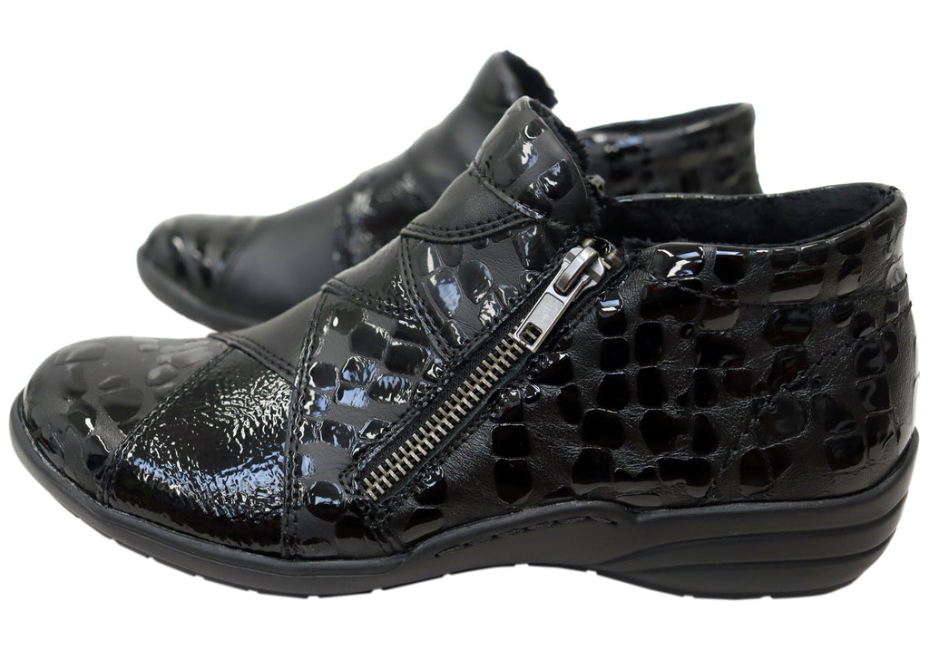 R7674 Womens Comfortable Leather Ankle Boots