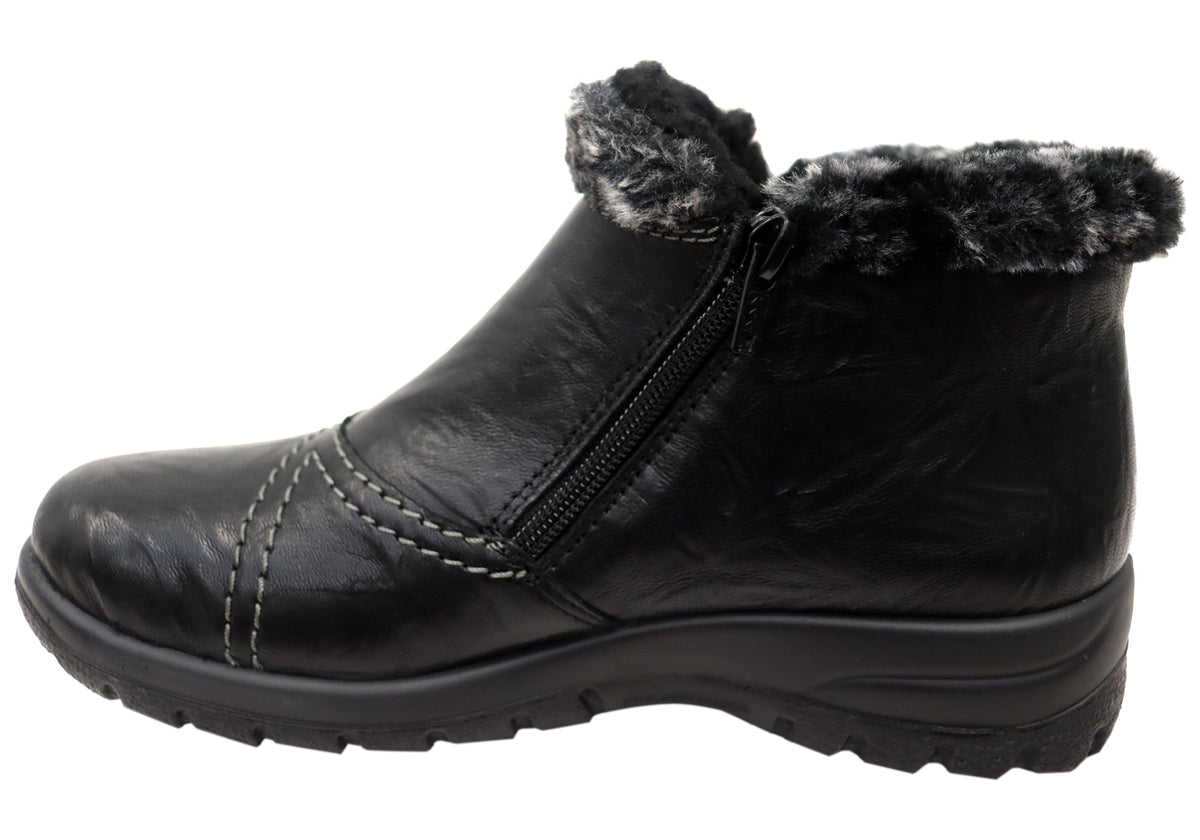 L7172-00 Womens Comfortable Leather Ankle Boots