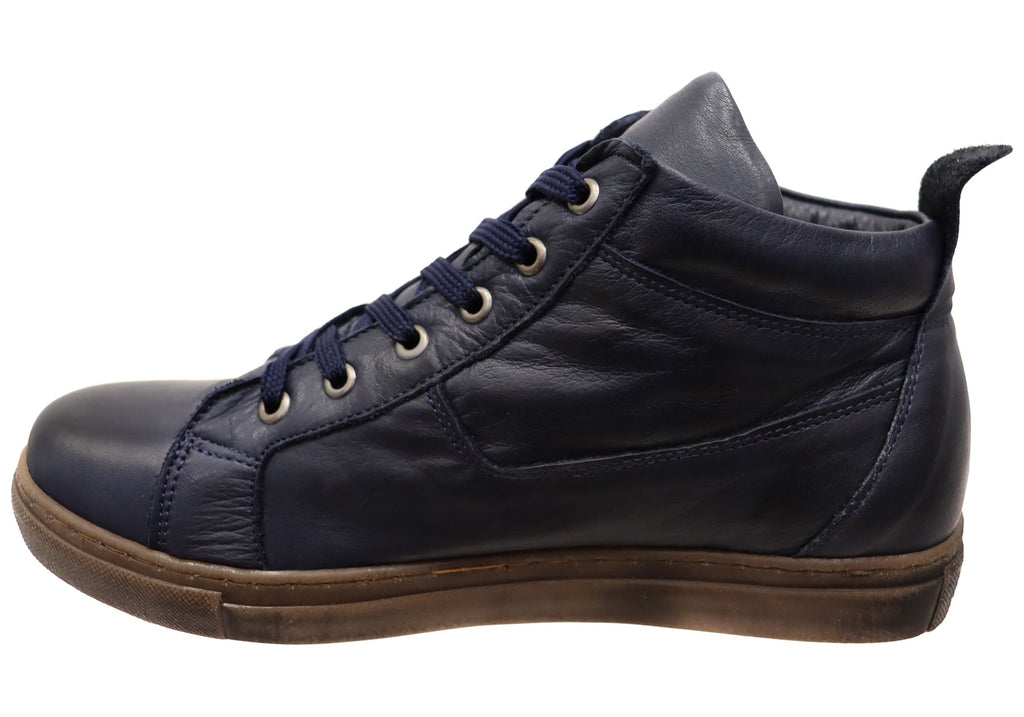 EG1570 Womens Flat Leather European Ankle Boots