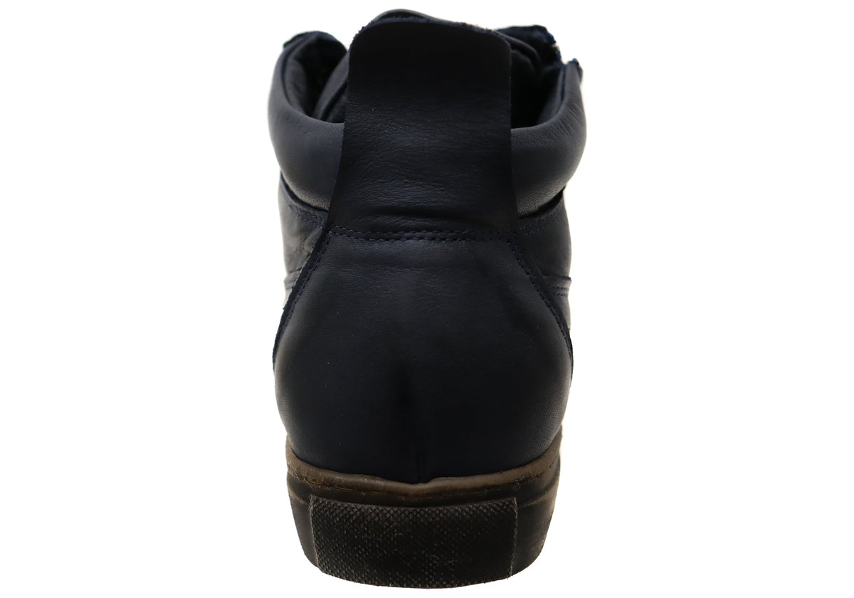 EG1570 Womens Flat Leather European Ankle Boots