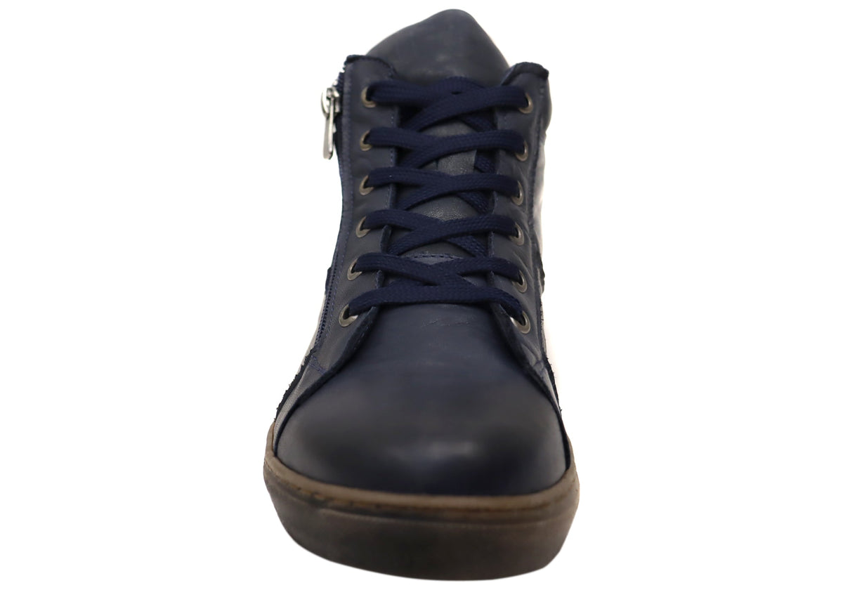 EG1570 Womens Flat Leather European Ankle Boots