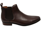 Mens EE Extra Wide Leather Barret Plain Toe Chelsea Boots