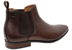 Mens EE Extra Wide Leather Barret Plain Toe Chelsea Boots