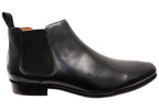 Mens EE Extra Wide Leather Barret Plain Toe Chelsea Boots