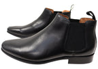 Mens EE Extra Wide Leather Barret Plain Toe Chelsea Boots