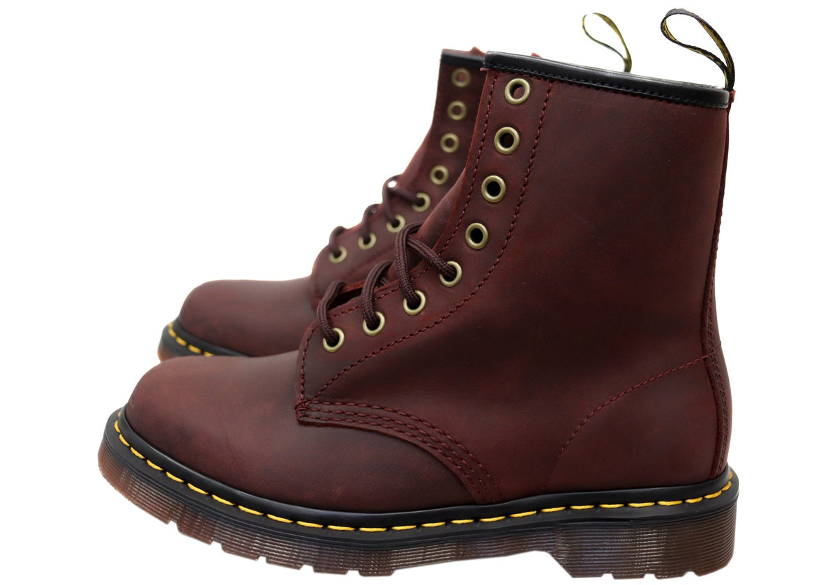 1460 Cherry Red Crazy Horse Unisex Leather Boots