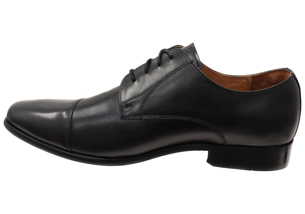 Mens Cross Cap Toe Derby EE Extra Wide Leather Dress Shoes