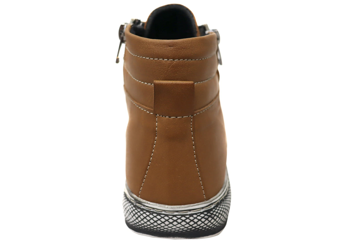 Akari Womens European Comfortable Leather Ankle Boots