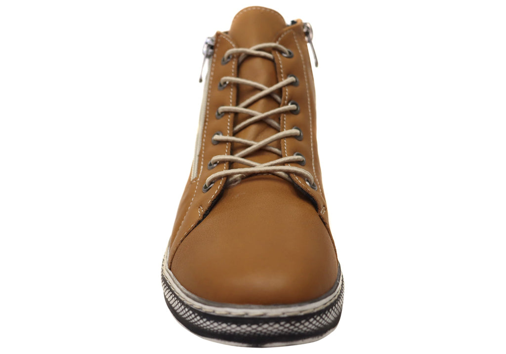 Akari Womens European Comfortable Leather Ankle Boots