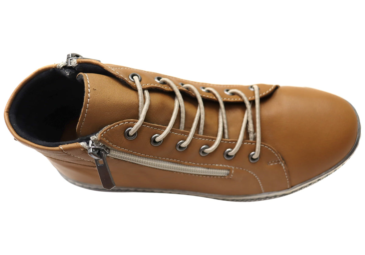 Akari Womens European Comfortable Leather Ankle Boots