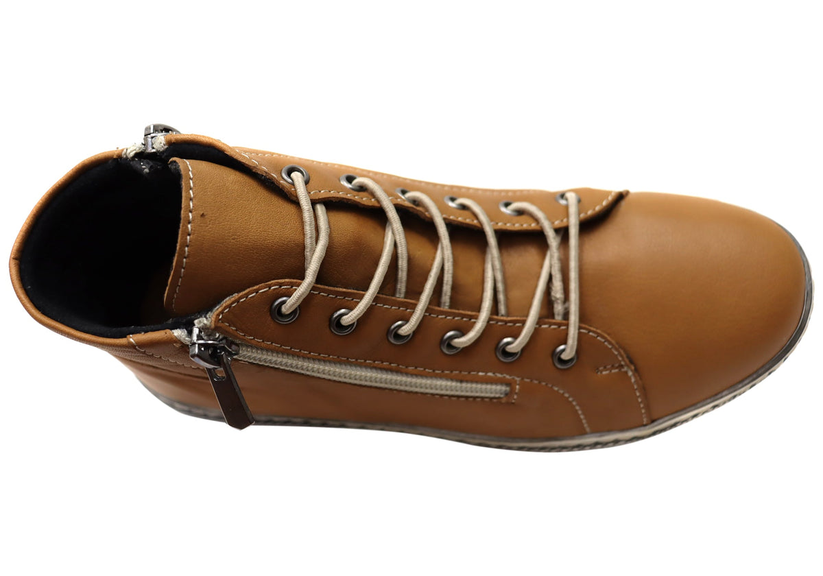 Akari Womens European Comfortable Leather Ankle Boots