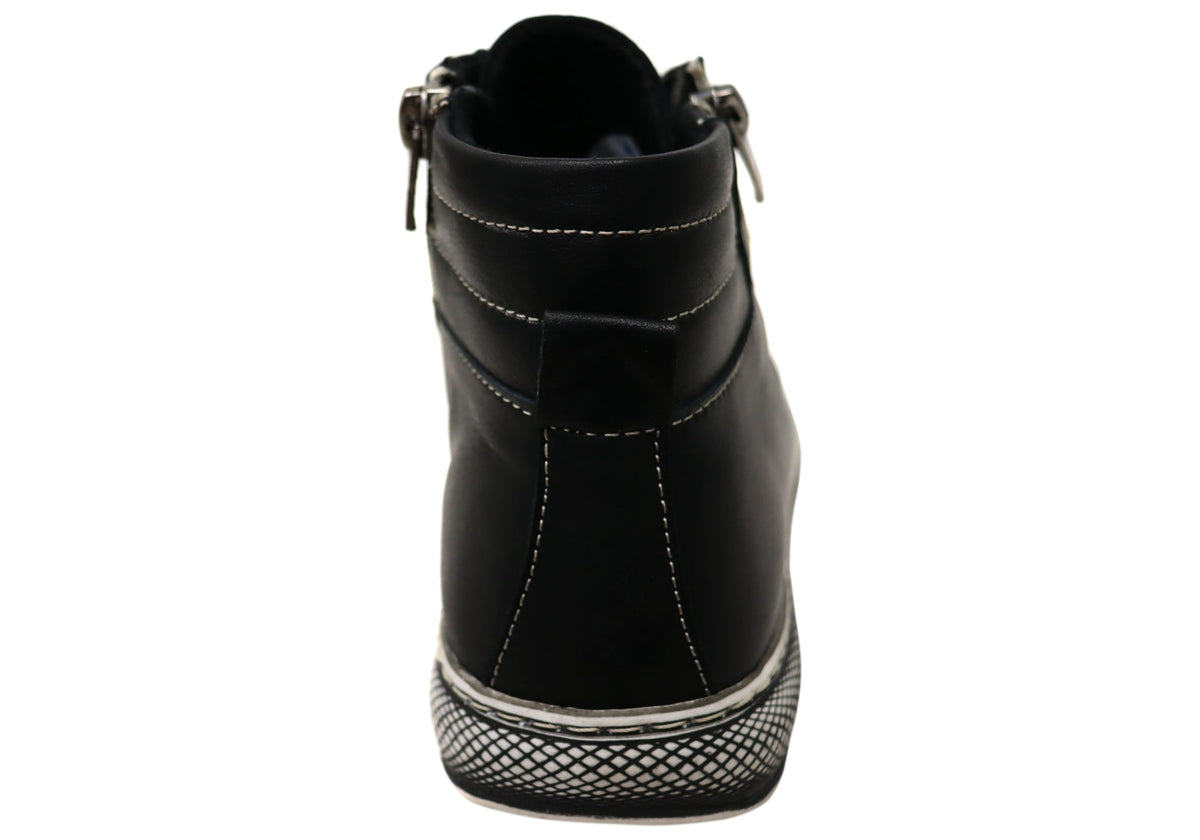 Akari Womens European Comfortable Leather Ankle Boots