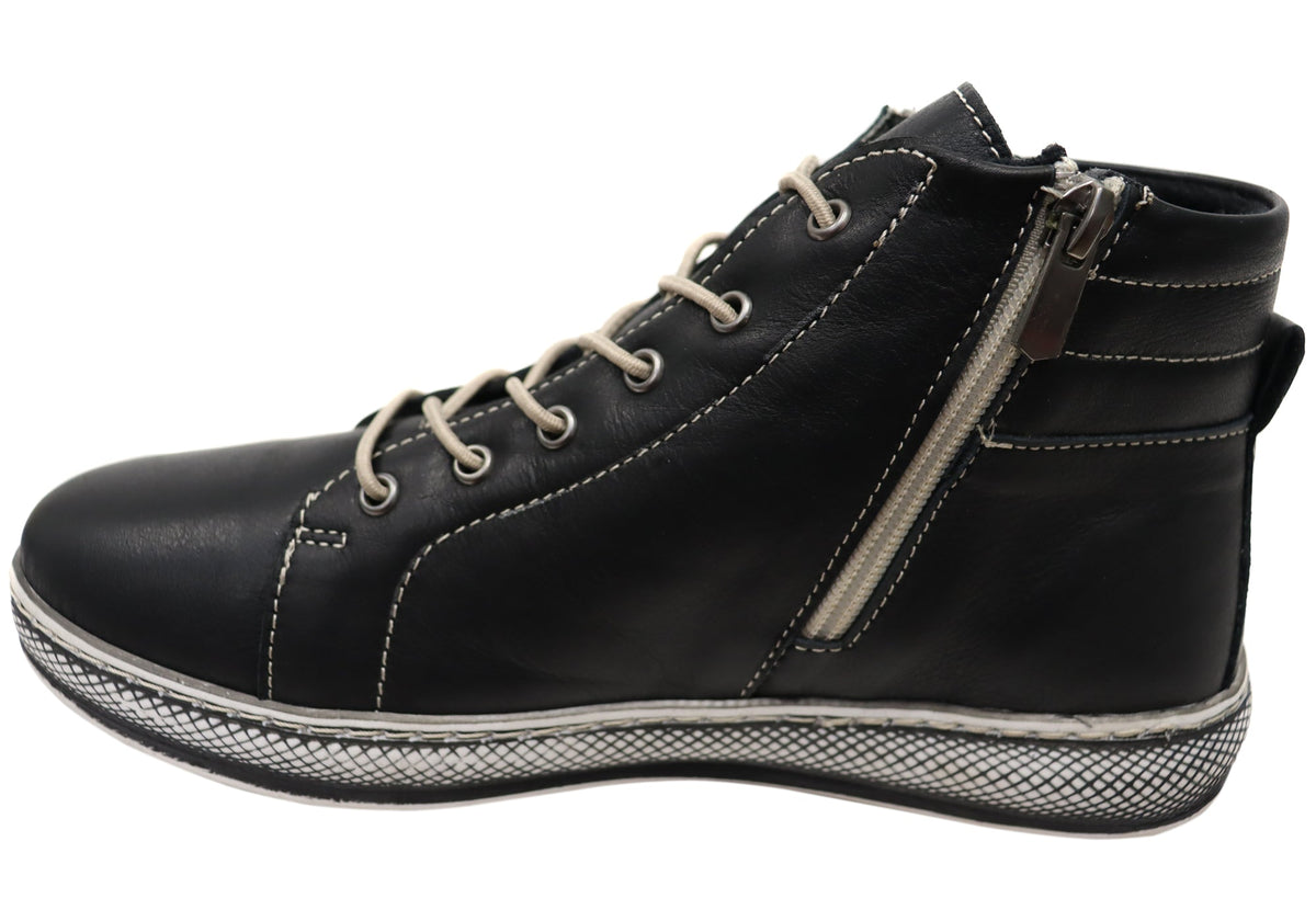 Akari Womens European Comfortable Leather Ankle Boots