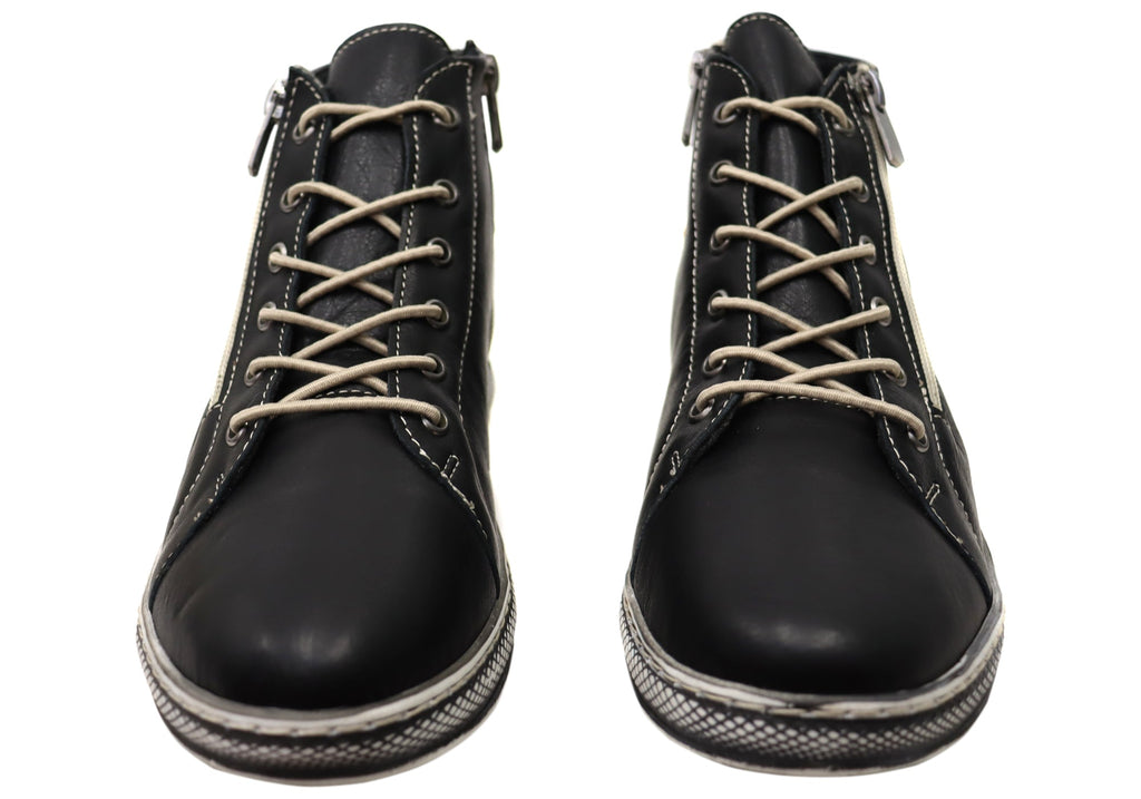 Akari Womens European Comfortable Leather Ankle Boots