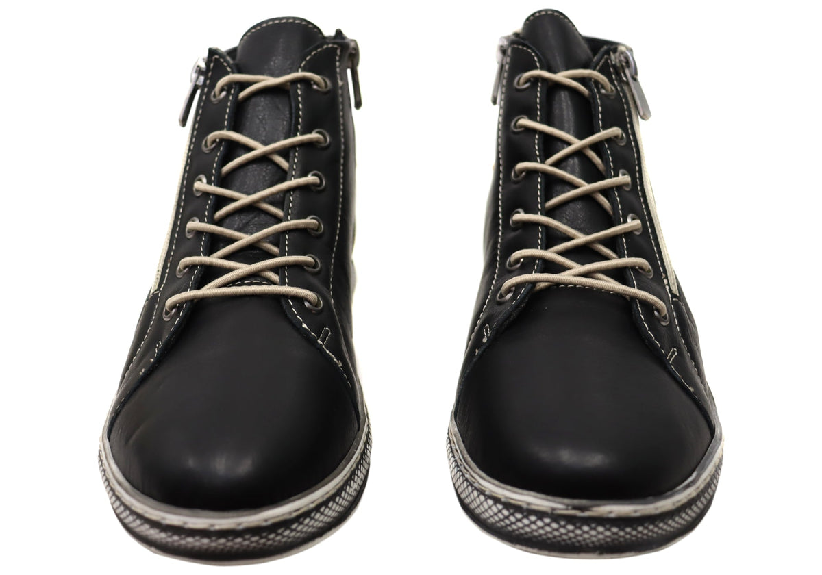 Akari Womens European Comfortable Leather Ankle Boots