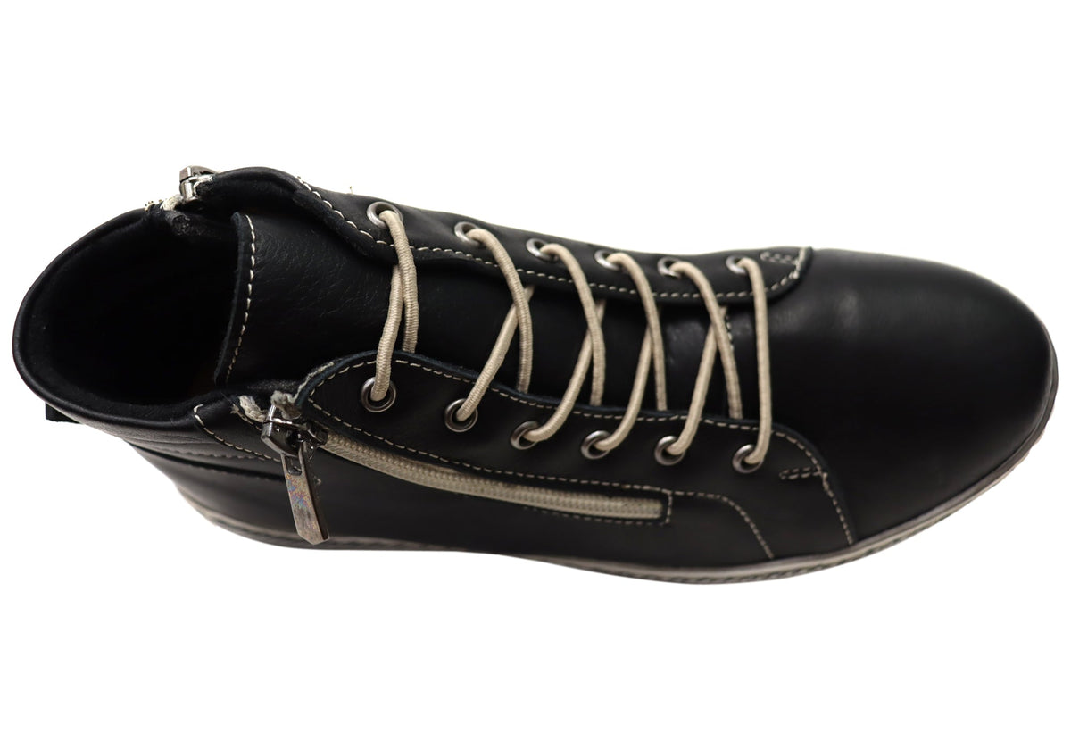 Akari Womens European Comfortable Leather Ankle Boots