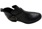 Royce Womens Comfortable Leather Mid Heel Ankle Boots