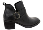 Royce Womens Comfortable Leather Mid Heel Ankle Boots