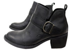Royce Womens Comfortable Leather Mid Heel Ankle Boots