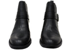 Royce Womens Comfortable Leather Mid Heel Ankle Boots