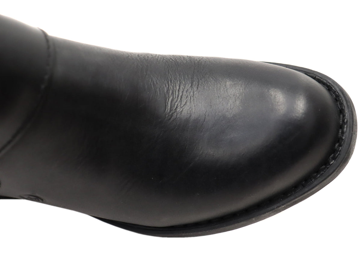 Royce Womens Comfortable Leather Mid Heel Ankle Boots