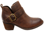 Royce Womens Comfortable Leather Mid Heel Ankle Boots