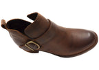 Royce Womens Comfortable Leather Mid Heel Ankle Boots