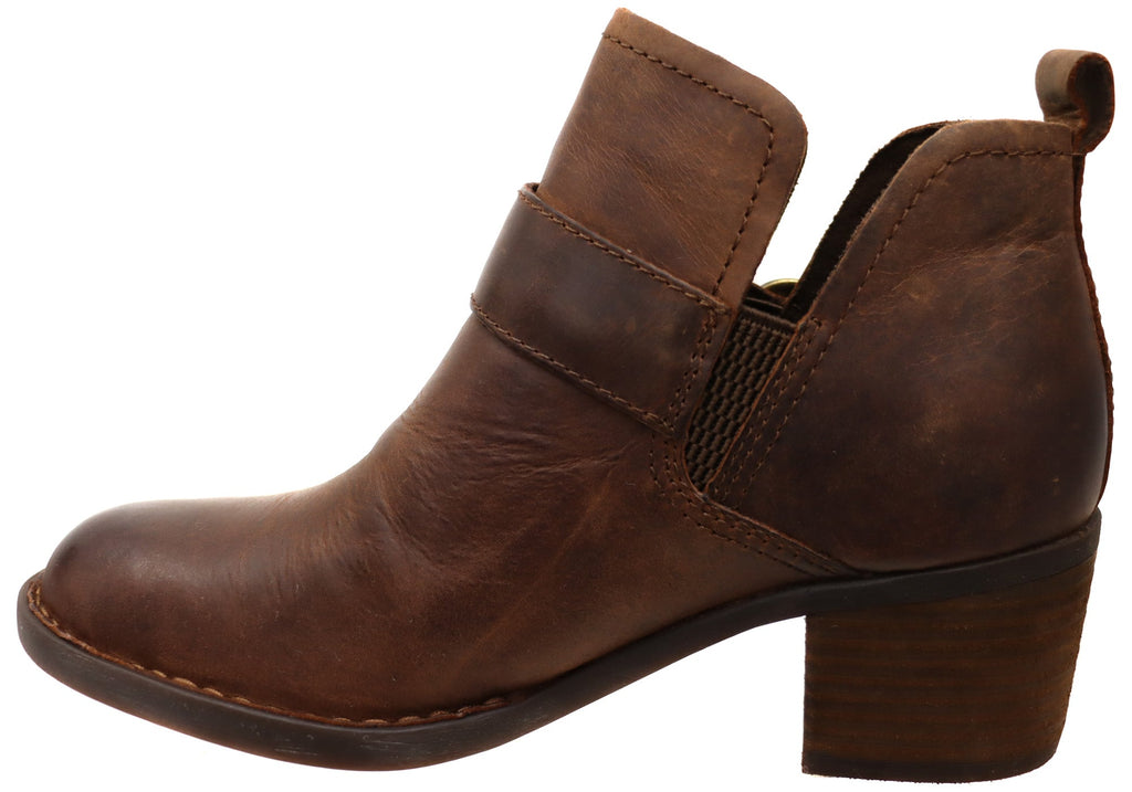 Royce Womens Comfortable Leather Mid Heel Ankle Boots