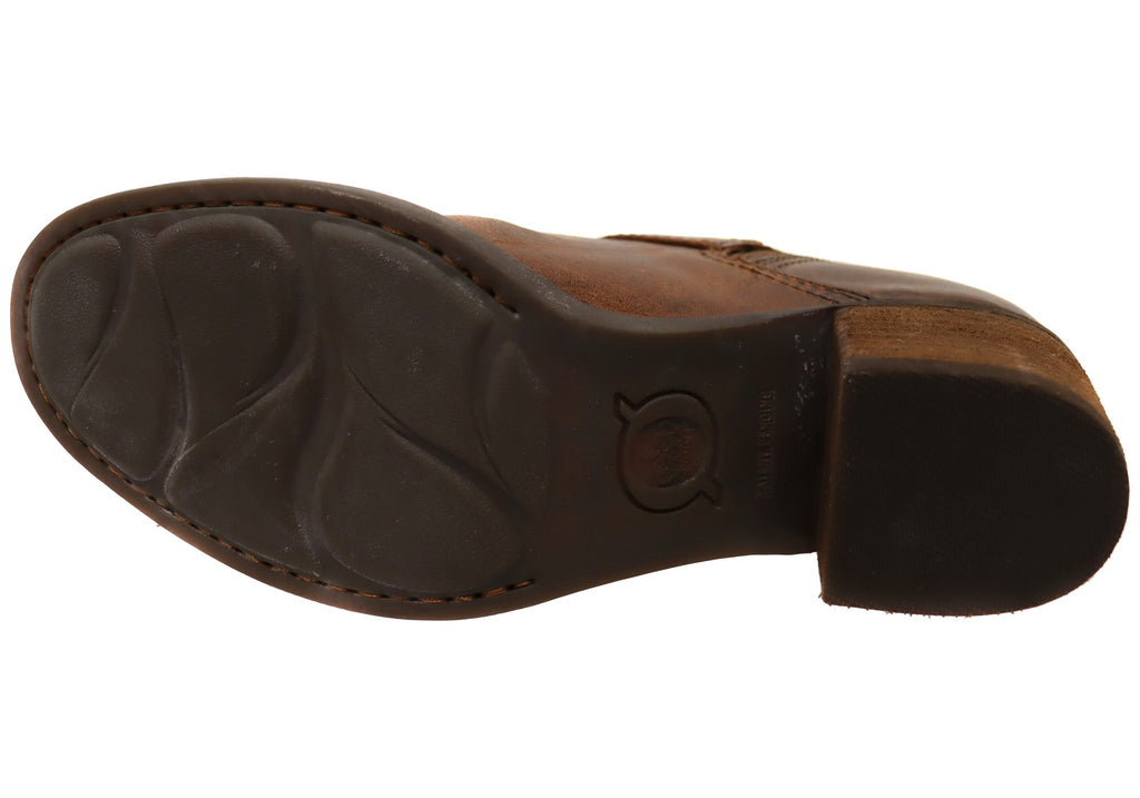 Royce Womens Comfortable Leather Mid Heel Ankle Boots
