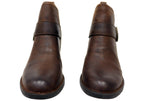 Royce Womens Comfortable Leather Mid Heel Ankle Boots
