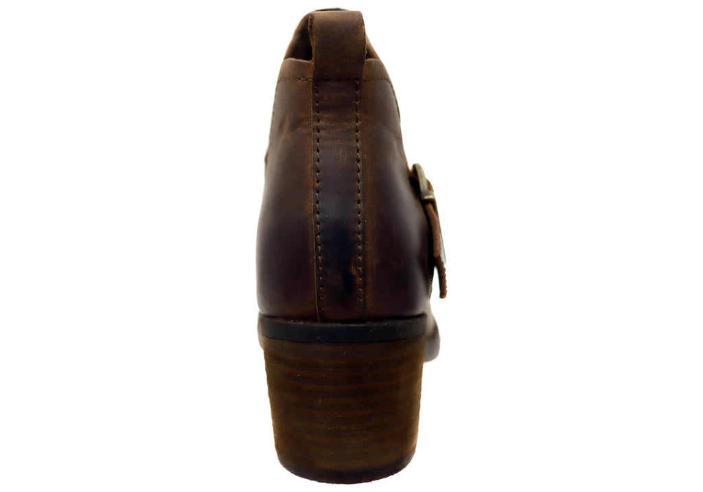Royce Womens Comfortable Leather Mid Heel Ankle Boots