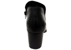 Kenzy Womens Comfortable Leather Mid Heel Ankle Boots