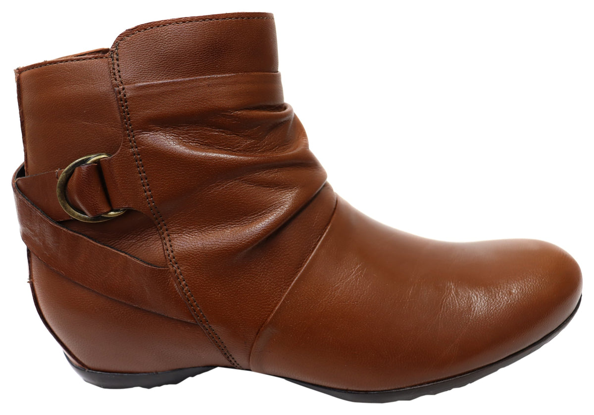 Lush Womens Comfortable Brazilian Leather Ankle Boots