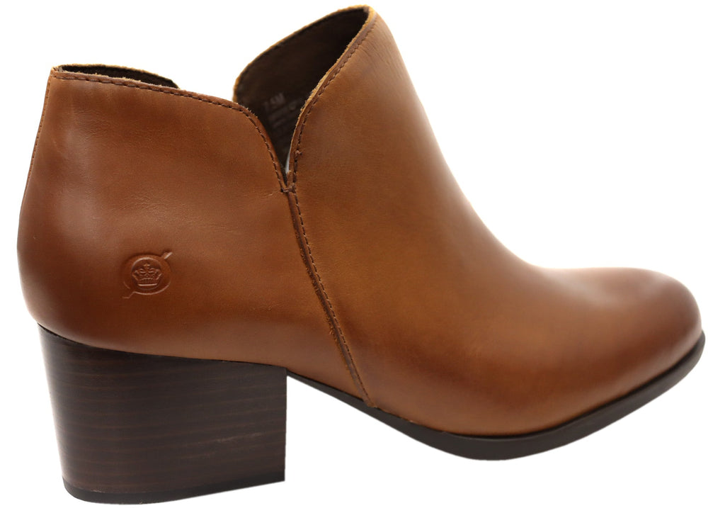 Kenzy Womens Comfortable Leather Mid Heel Ankle Boots