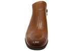 Kenzy Womens Comfortable Leather Mid Heel Ankle Boots