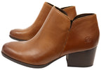 Kenzy Womens Comfortable Leather Mid Heel Ankle Boots
